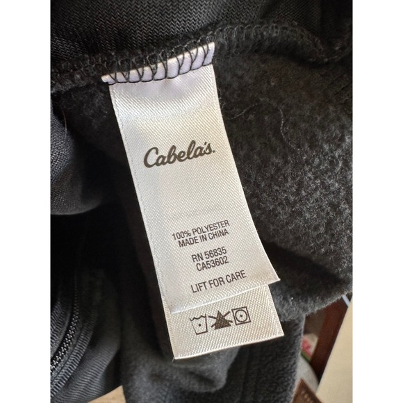 Cabelas Mens Black Full Zip Fleece Jacket L Reg Outdoor Warm Layer Gorpcore Work - Picture 12 of 12